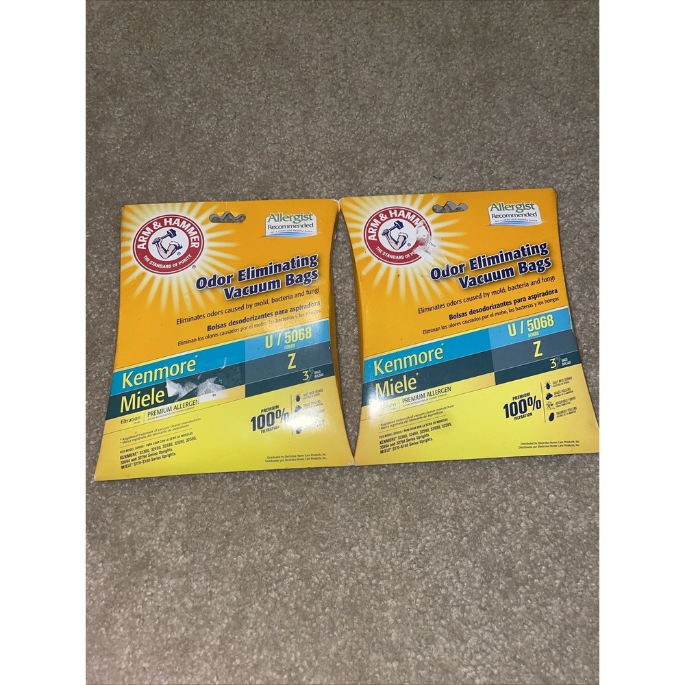 Arm & Hammer Vacuum Bags Kenmore UOZ Miele Z 50688 5068 6-Pack Odor Eliminating